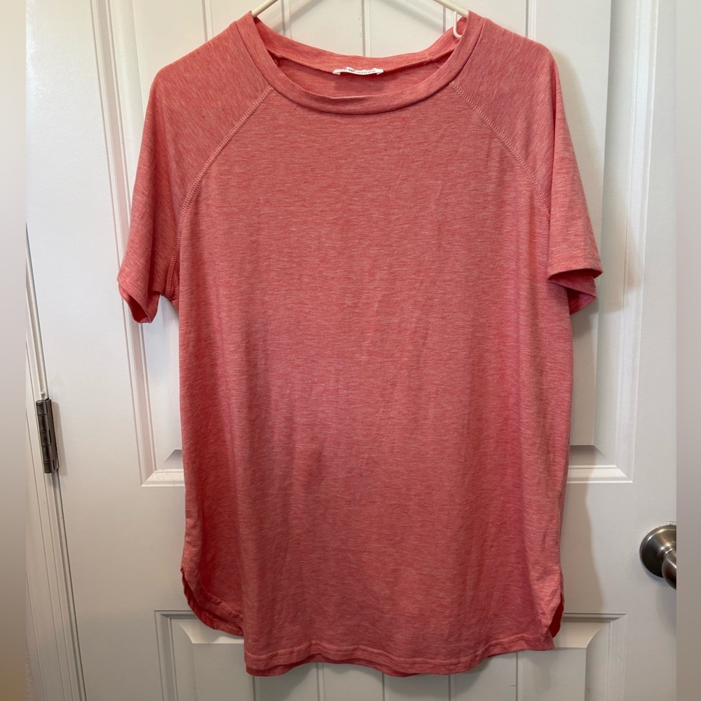 New Choice Casual Heathered Pink Short Sleeve Top. Size XL.